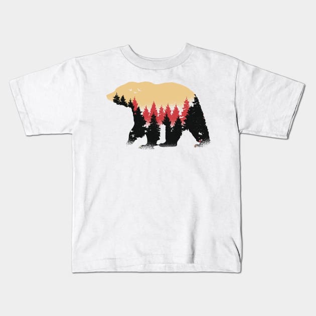 wild bear awesome nature design Kids T-Shirt by Midoart